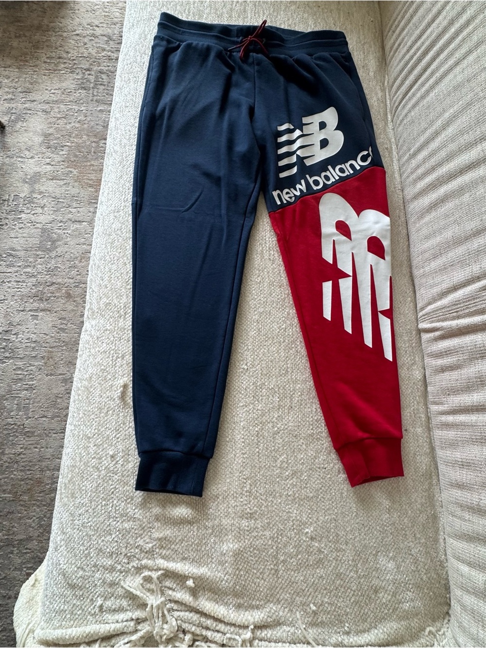 New Balance MenNavy and Red Logo Jogger Pants